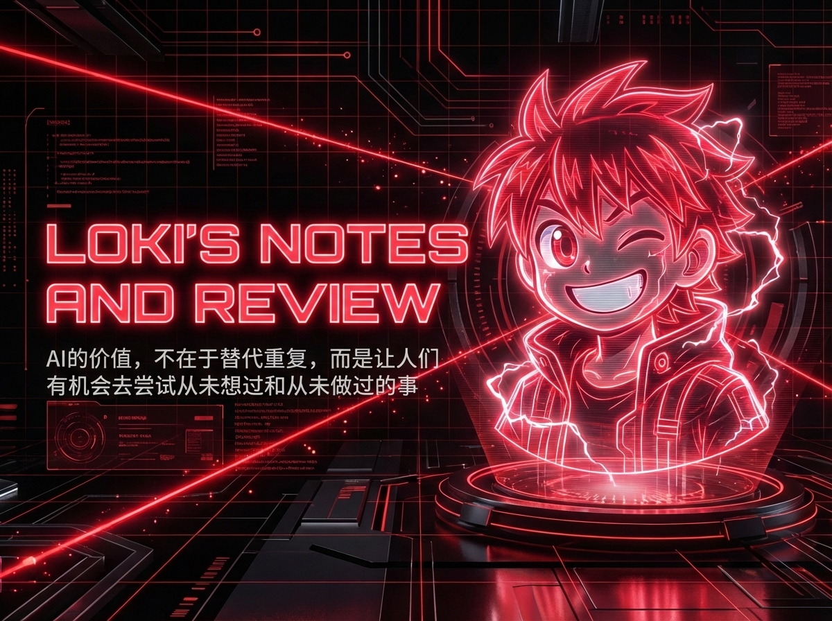 Loki's Notes and Review 站点主视觉（静态）